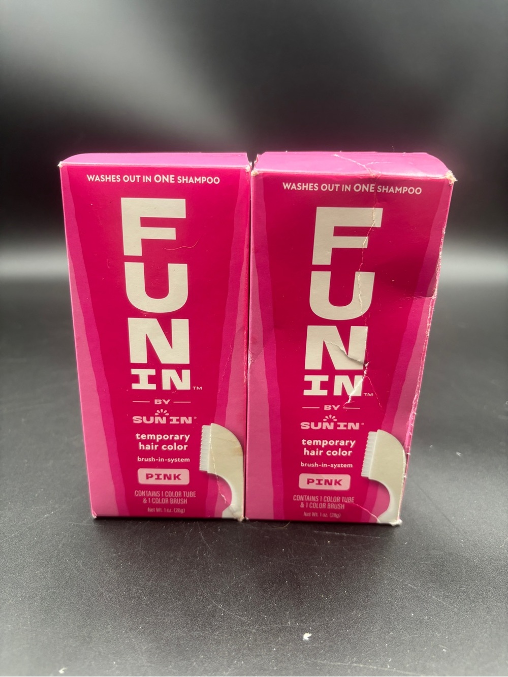Fun In by Sun In Temporary Hair Color Brush-In System - PINK (Lot of 2) NEW